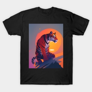 Wildlife Tiger Face Art T-Shirt